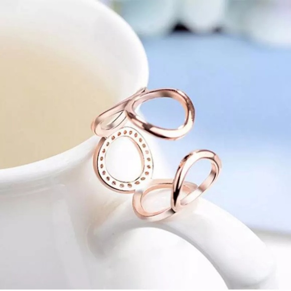 925 Sterling Silver Opened Adjustable Ring - Picture 3 of 5